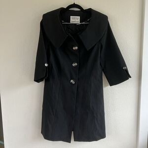 Mary Kay By Brookhurst Vintage Coat Black 3 Button 3/4 Sleeve Women’s 6p